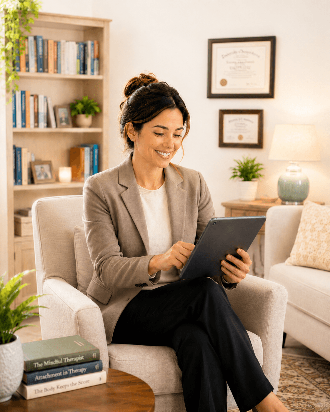 Therapist using PalmState Health provider tools